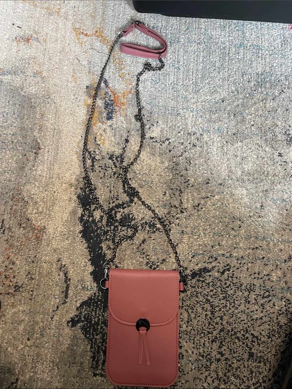Save the Girls (STG) Compact Mauve Crossbody Phone Bag with Chain Strap